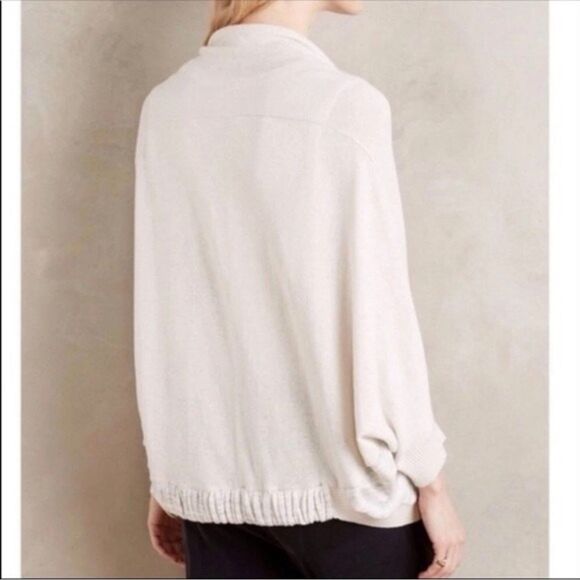 Moth by Anthropogie Austral Full Zip Neutral, Linen Blend Cardigan Sweater sz L - Picture 3 of 12